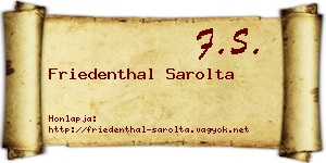 Friedenthal Sarolta névjegykártya